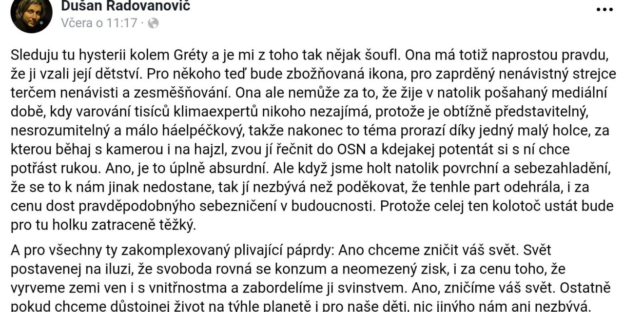Zničíme svet! – tvrdí priaznivec svätej Gréty
Hy…