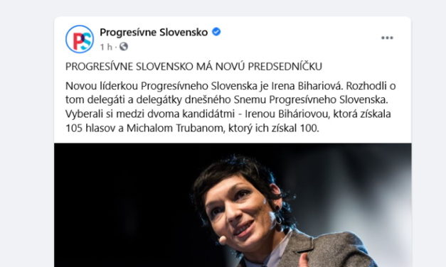 Irena Biháriová sa stala predsedníčkou strany Progresívne Slovensko.