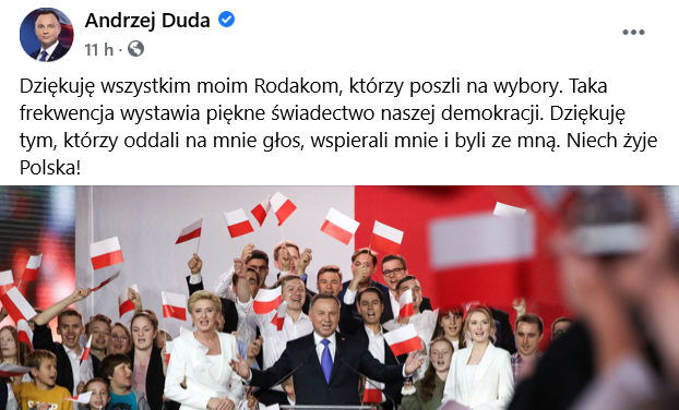 V Poľsku ostáva pronárodný prezident Andrzej Duda ale bolo to tesné.